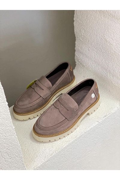 Mammamia D23KA-3025 ΓΝΗΣΙΟ ΔΕΡΜΑ ΣΟΥΕΔ ΜΕ ΤΑΚΟΥΝΑ 4cm LOAFER ΠΑΠΟΥΤΣΙΑ ΓΥΝΑΙΚΕΙΑ