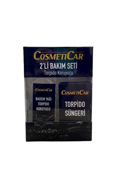 Cosmeticar Badem Yağı Deri Plastik Vinil Koruyucu Parlatıcı 200 ml Süngerli Set