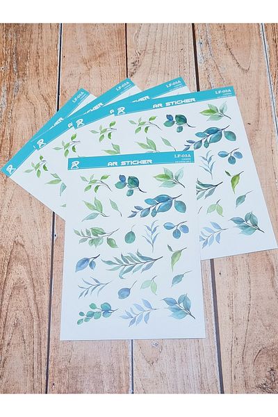 AR Sticker - Set de autocolante pentru laptop, notebook, telefon, tabletă, cu tematică florală și frunze