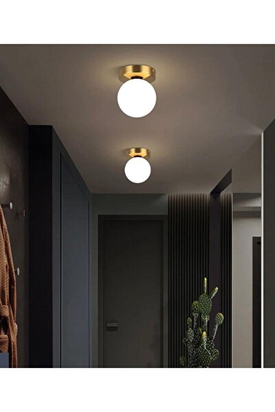 Rsylight Metal Modern Eskitme Kaplama Opal Camlı Tavan Plofyoner Tekli Avize