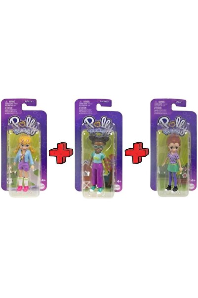 Polly Pocket 3'lü Set Polly Pocket Shani Lila Poly Mavi Ceketli Mor Elbiseli ...