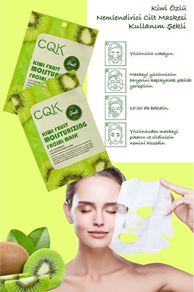 Uniquem Kivi Meyvesi Portakal Çiçeği Nemlendirici Yüz Kağıt Maske Kiwi Mask Xlm120