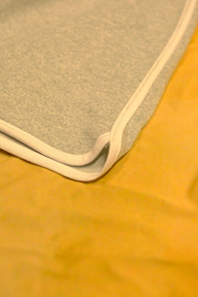 DAXİS Sportwear Company 2 Pack Gray Green Colored White Piping Combed Cotton Slit Drawstring Mini Shorts DAXİS Sportwear Company