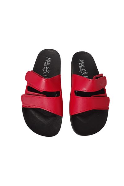 MULEX Red Velcro Adjustable Women's Anatomical Comfortable Sole Daily Slippers