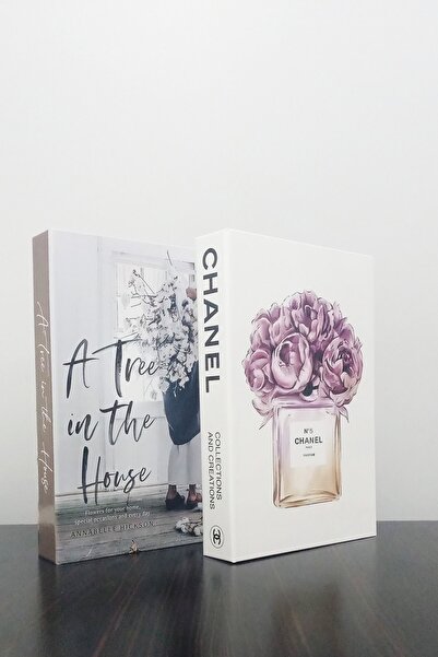 BayCazip 2'li Dekoratif Kitap Kutu Görünümlü A Three İn The House & Chanel No...