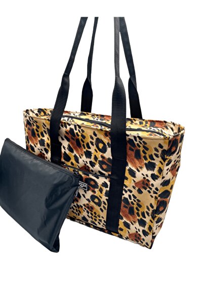 Differ Studio Leopard Pattern Unisex Waterproof 2-Piece Black Inner Bag Beach/arm/shoulder/sports Bag