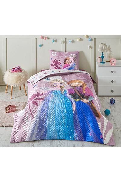 Özdilek Set de lenjerie de pat matlasată cu licență Frozen Discover (cearșaf elastic)