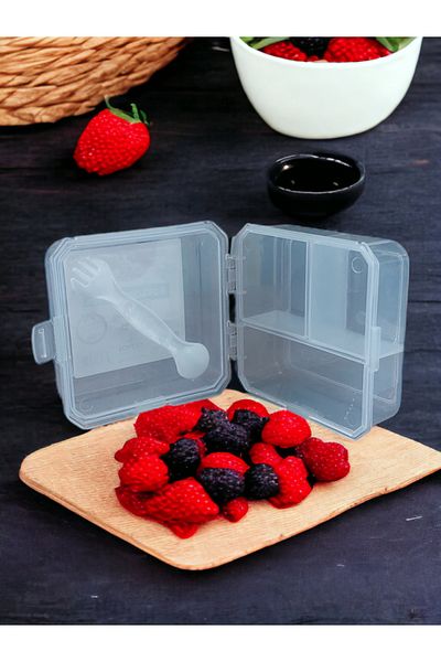 SEYFİKİRTASİYE STORAGE BOWL SET FORK + SPOON PLASTIC FEEDING BOWL
