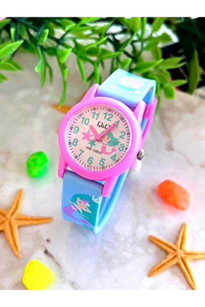 Q&Q VR8S.EL Q&Q Silikon Kordonlu 10 Atm Su Geçirmez Unisex Çocuk Kol Saati
