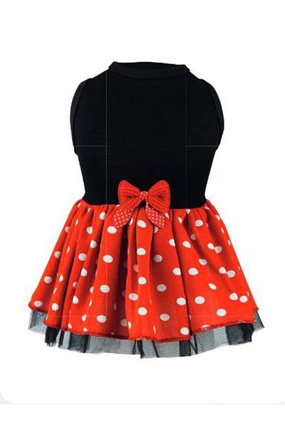 Aşkın Parti Evi Dog Black Red polka dot Dress