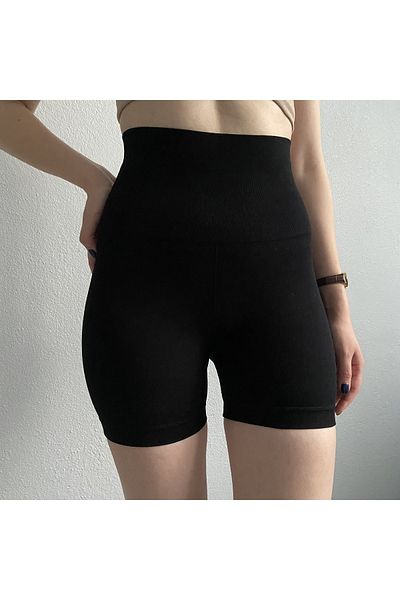EM ES PLUS Pantaloni scurți de tip motociclist cu talie înaltă pentru femei