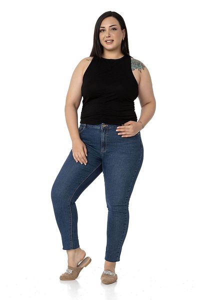 DISENTIS MODEST Plus Size Draped Front and Sides Halter Collar Black Body
