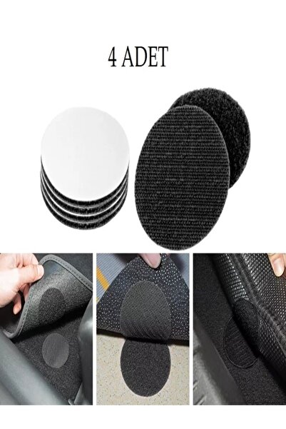 LOVYCO 4 ADET Yuvarlak Oto Araç Paspas,Oto Göğüs Halısı Cırtlı Yapışkan Bant ...