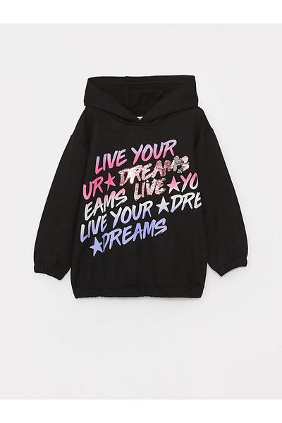 LC Waikiki Lcw Kids Girls Hoodie and Sweatpants - Long Sleeve, Printed