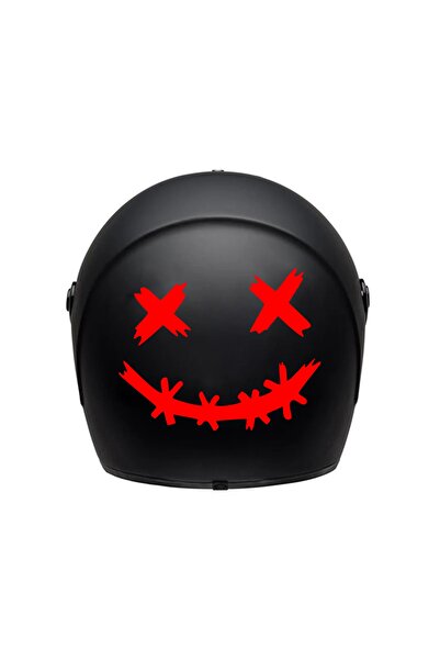 BENİMSER REKLAM Dikenli Gülen Yüz Motor Kask Sticker