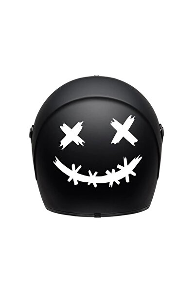 BENİMSER REKLAM Dikenli Gülen Yüz Motor Kask Sticker