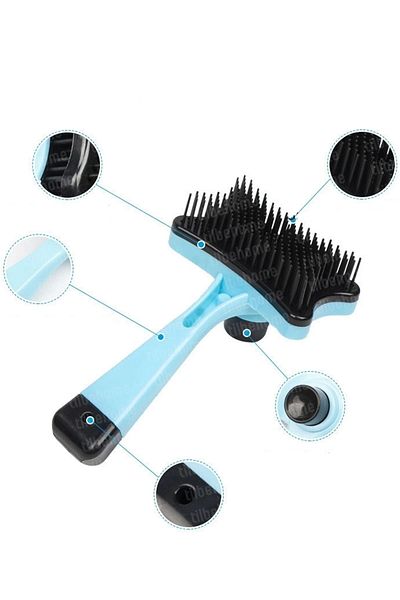 Tilbe Home 2-Piece Cat Comb with Buttons Pet Cat Dog Hair Collector Brush Comb Scratching Grooming Comb