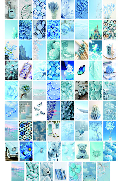 TELLGRAF Blue Colored Postcard Set (71 pieces of 10x15 cm)