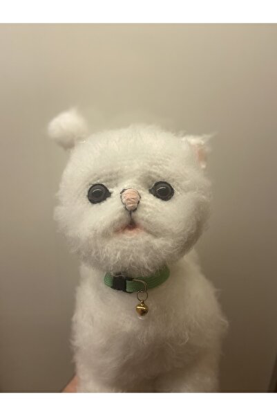 EDEXPORT Amigurumi El Örgüsü İran Kedisi ve Çıngıraklı Tasma