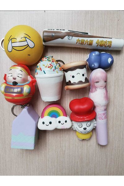 Bluoksweet 3 Pieces Large-Midi-Mini Size Squishy Stress Soft Figured Toy