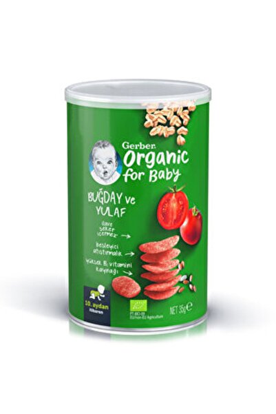 GERBER Organik Buğday Ve Yulaf Bebek Atıştırmalığı 35 gr 10+ Ay ( 1 ADET )