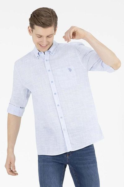 U.S. Polo Assn. U.S.POLO ΚΑΝΟΝΙΚΗ ΕΦΑΡΜΟΓΗ 1575234   ΠΟΥΚΑΜΙΣΟ Α.ΜΑΝΙΚΙ - Η.Π.Α. POLO - ST06597-BLUE-S