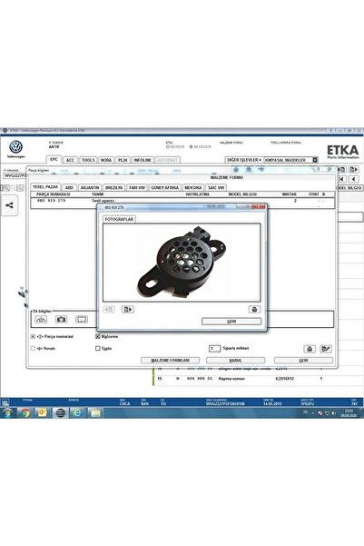 bigkey Volkswagen Park Sensörü Ses Ünitesi Buzzer () 8e0919279 / 5q0919279 4B0919279