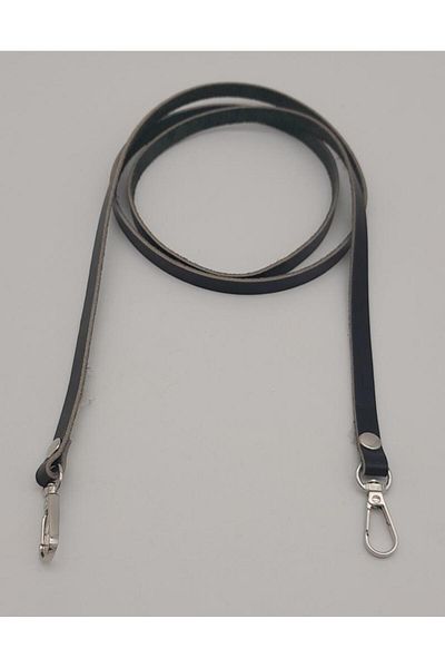 angel çanta aksesuar Real Leather Spaghetti Model Black Silver Metal Purse Handle