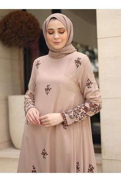 ZENANE Water Patterned Tunic - Mink - ZENANE