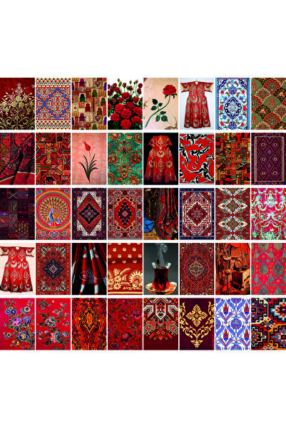 TELLGRAF مجموعة بطاقات بريدية باللون الأحمر التركي (10x15 سم 40 قطعة)