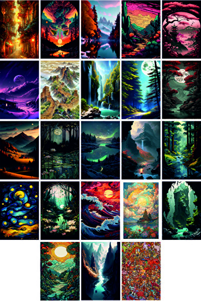 TELLGRAF مجموعة بطاقات بريدية بموضوع الرسم (23 قطعة مقاس 10x15 سم)