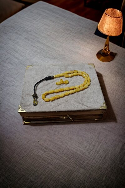 Budakoğulları 1000 Ayar Saf Gümüş Kazaz Püsküllü Kaliningrad Damla Kehribar Tesbih Özel Koleksiyonluk Kutu