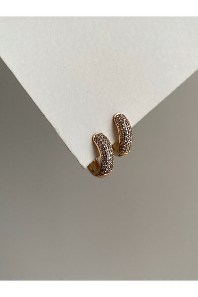 Owentis Steel Rose Gold Row Stoned Missy Earrings - Does not blacken-