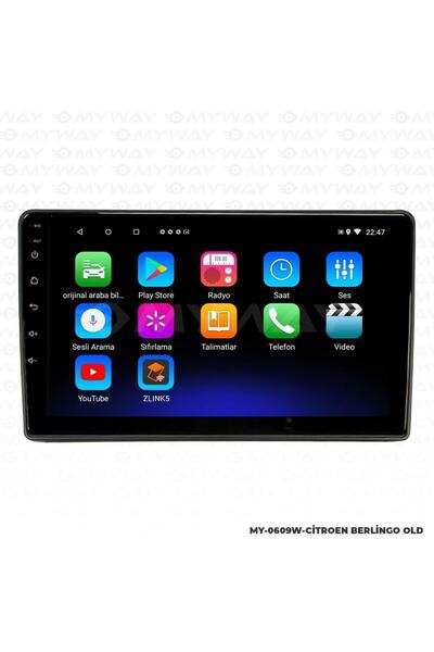 MYWAYY PEUGEOT PARTNER TEPEE ANDROİD 12 MULTİMEDYA CARPLAY 2GB RAM+32GB HDD NAVİGASYON EKRAN