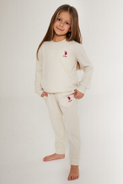 U.S. Polo Assn. U.S. Polo Assn Sweet Cute Girl Beyaz Kız Çocuk Eşofman Takımı
