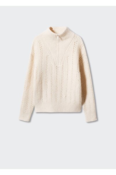 MANGO Woman Pullover mit hohem Kragen und Reißverschluss