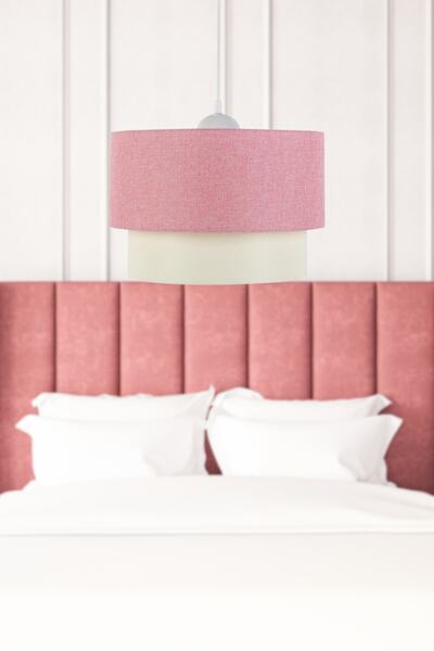 Art&Gift Katlı Pasta Tekli Pembe Dokuma Sarkıt Yatak Odası Çocuk Odası Genç Odası Salon Avize