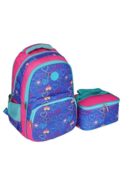 FATELLA Rucsac și geantă pentru prânz pentru fete, cu model, pentru școala pr...