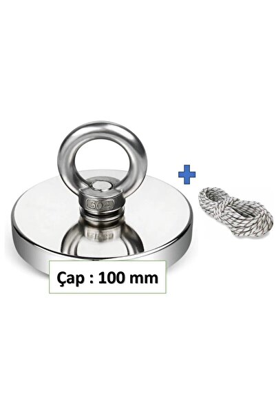 Hdg Süper Güçlü Halkalı Büyük Neodyum Pot Mıknatıs- 100mm Çap, Magnet Fishing...