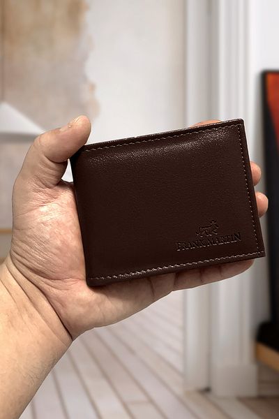Frank Martin Original Men's Black Gift Boxed Vegan Leather Wallet Coffee Wallet with Card Holder and Paper Money Compartment