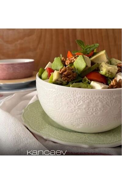 KANCAEV Dantel Koleksiyon Çorba Kasesi, 14cm. Beyaz 2 Li Set Olarak Satılmaktadır