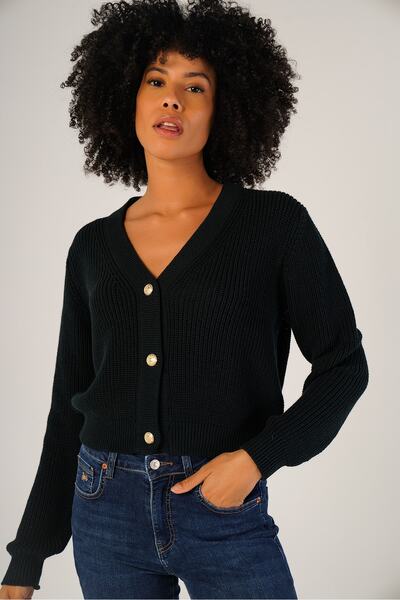 Trist Star سترة نسائية من Nefti Thessaloniki محبوكة برقبة على شكل حرف V مصنوعة من القطن بنسبة 100%