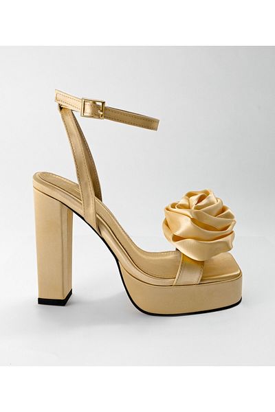 Sibel Durmaz Cino Skin Satin Platform Sandals