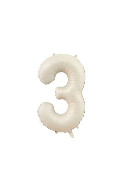 RÖNESANS PARTİ Star Sea Sand Beige Color Number Foil Balloon Age 3