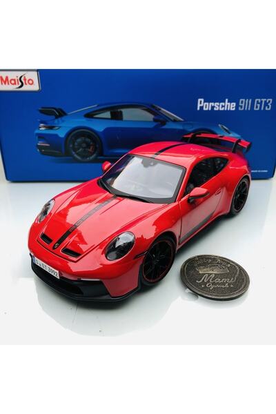 Maisto YENİ - NEW 2022 Porsche 911 (992) GT3 Red 1:18 Ölçek Maisto Premiere M...