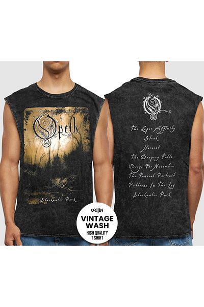 Orijin Tekstil Opeth Blackwater Park Front Back Printed Washed Vintage Sleeveless T-shirt Tank Top