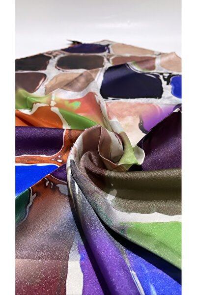 Onur Φουλάρι - ΕΙΔΙΚΟ ΠΡΟΪΟΝ Νέο μοτίβο Silk Looking Digital Trend Φουλάρι 90 x 90 cm (Πορτοκαλί)