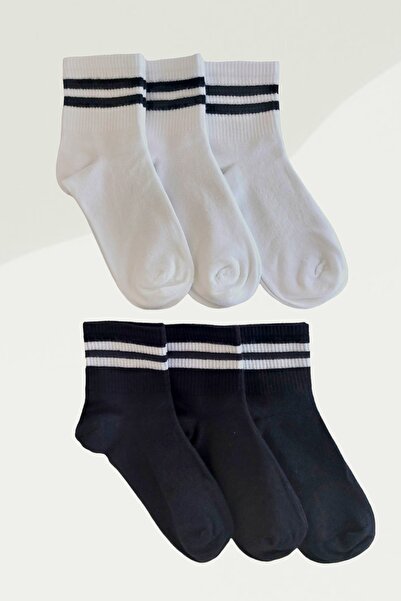 Ollero 6 чифта дамски безшевни бамбукови чорапи за колеж с половин крачол