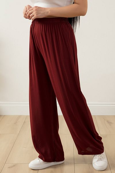 PULLIMM Elastic Waist Wide Leg Comfortable Fit Trousers 2081