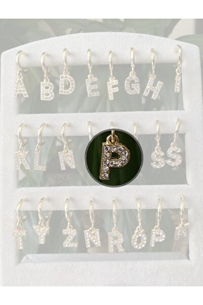 Gilai İstanbul Zirkon Taşlı Harf Küpeler (TEK ADET)